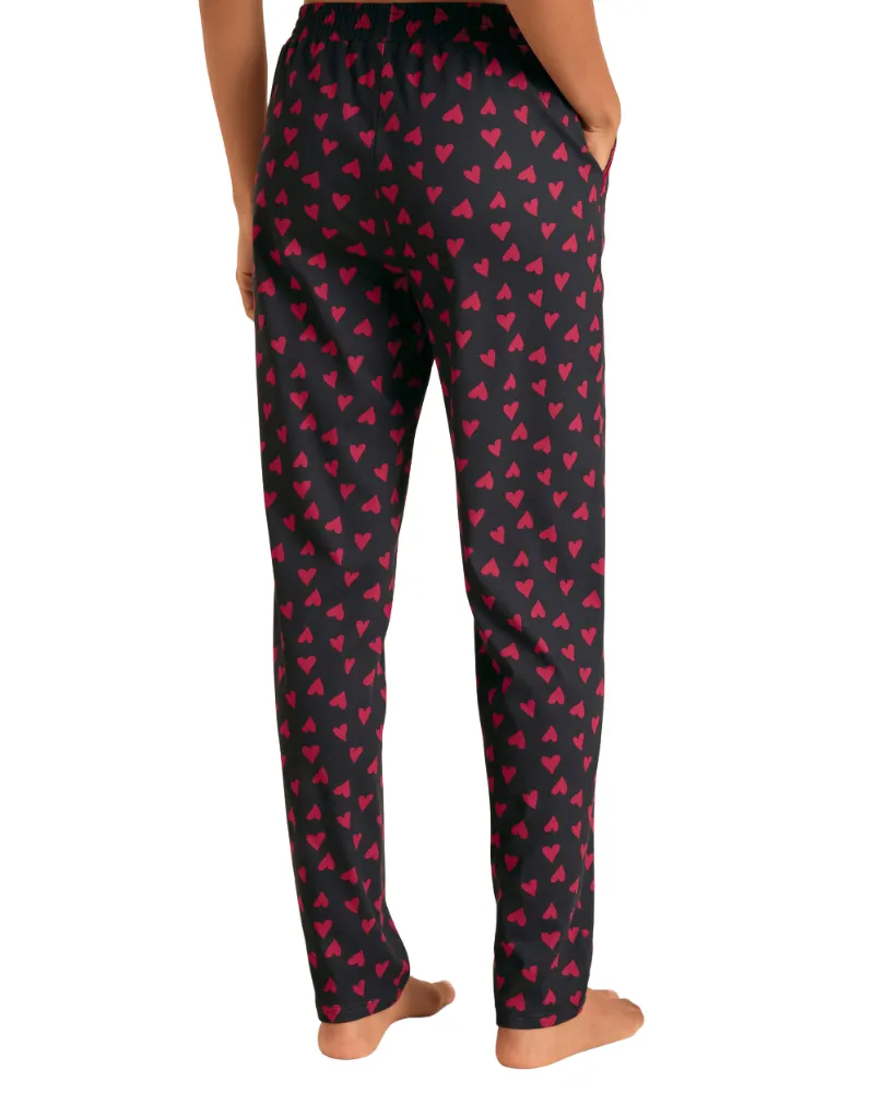 15828   29552 Red Hearts Dark Lapis Blue Cotton Pajamas Set