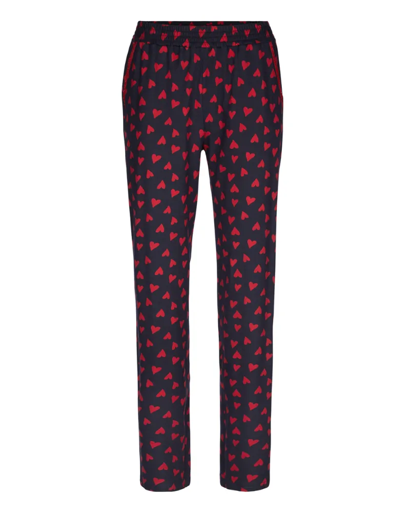 15828   29552 Red Hearts Dark Lapis Blue Cotton Pajamas Set