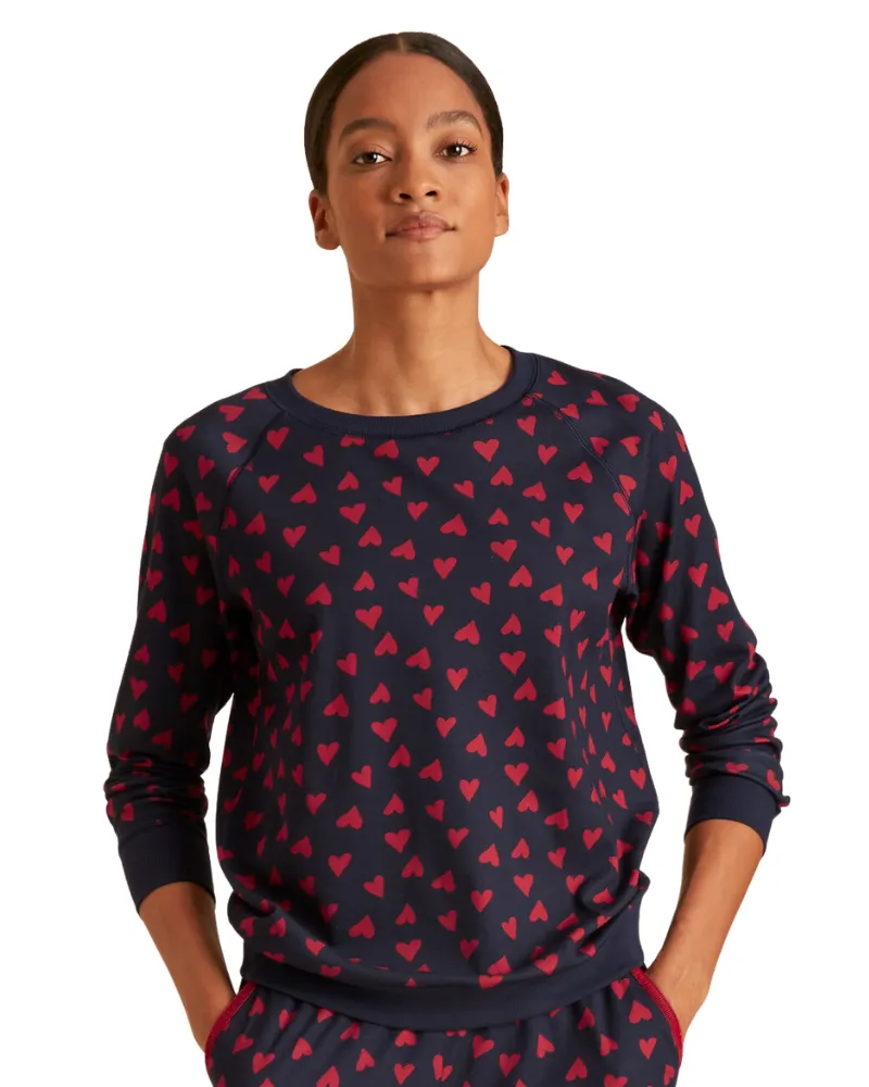 15828   29552 Red Hearts Dark Lapis Blue Cotton Pajamas Set