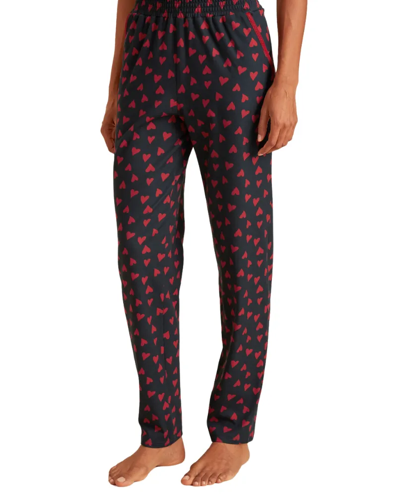 15828   29552 Red Hearts Dark Lapis Blue Cotton Pajamas Set
