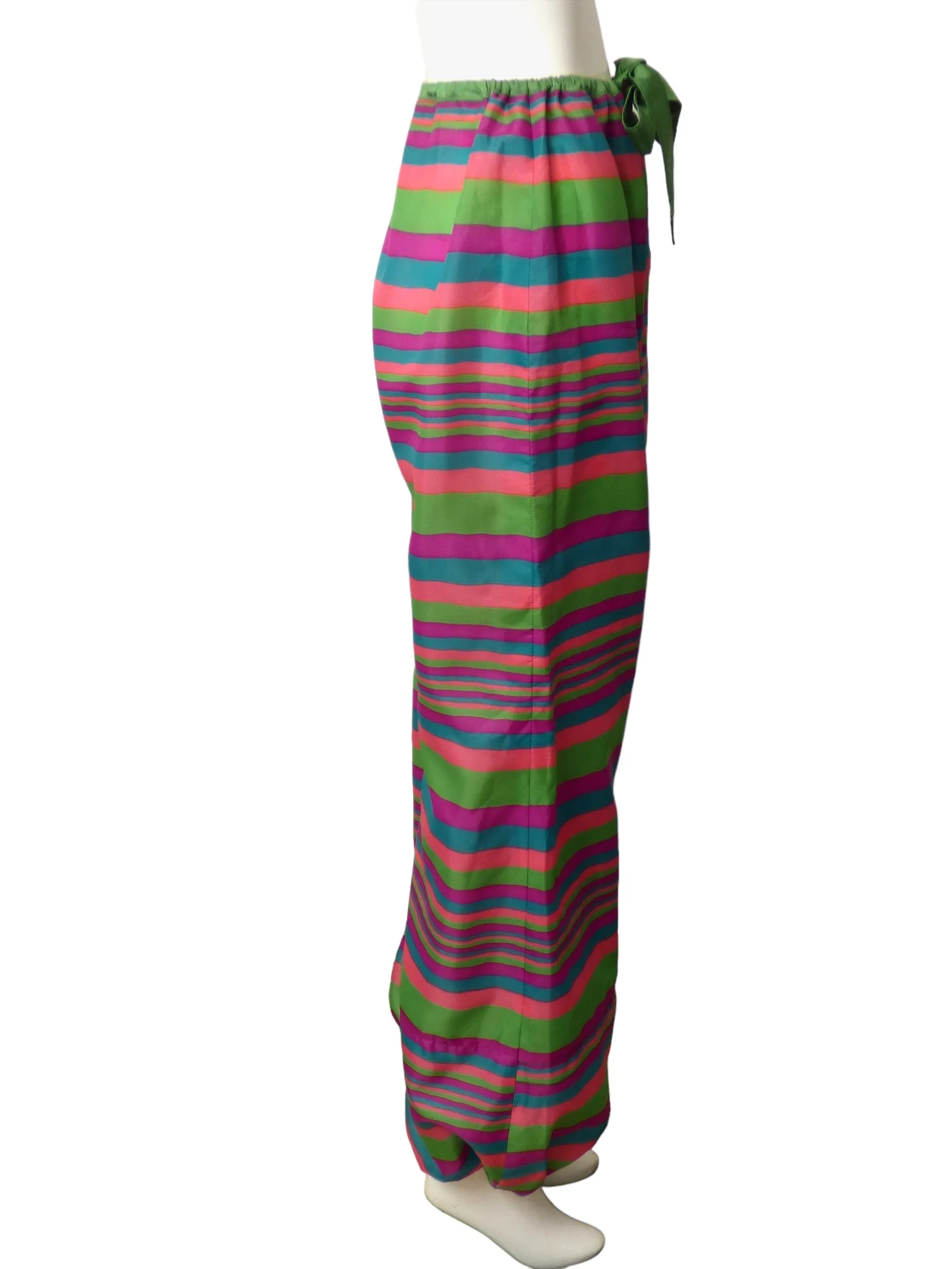 1960s Taffeta Striped Harem Pants, Size 6