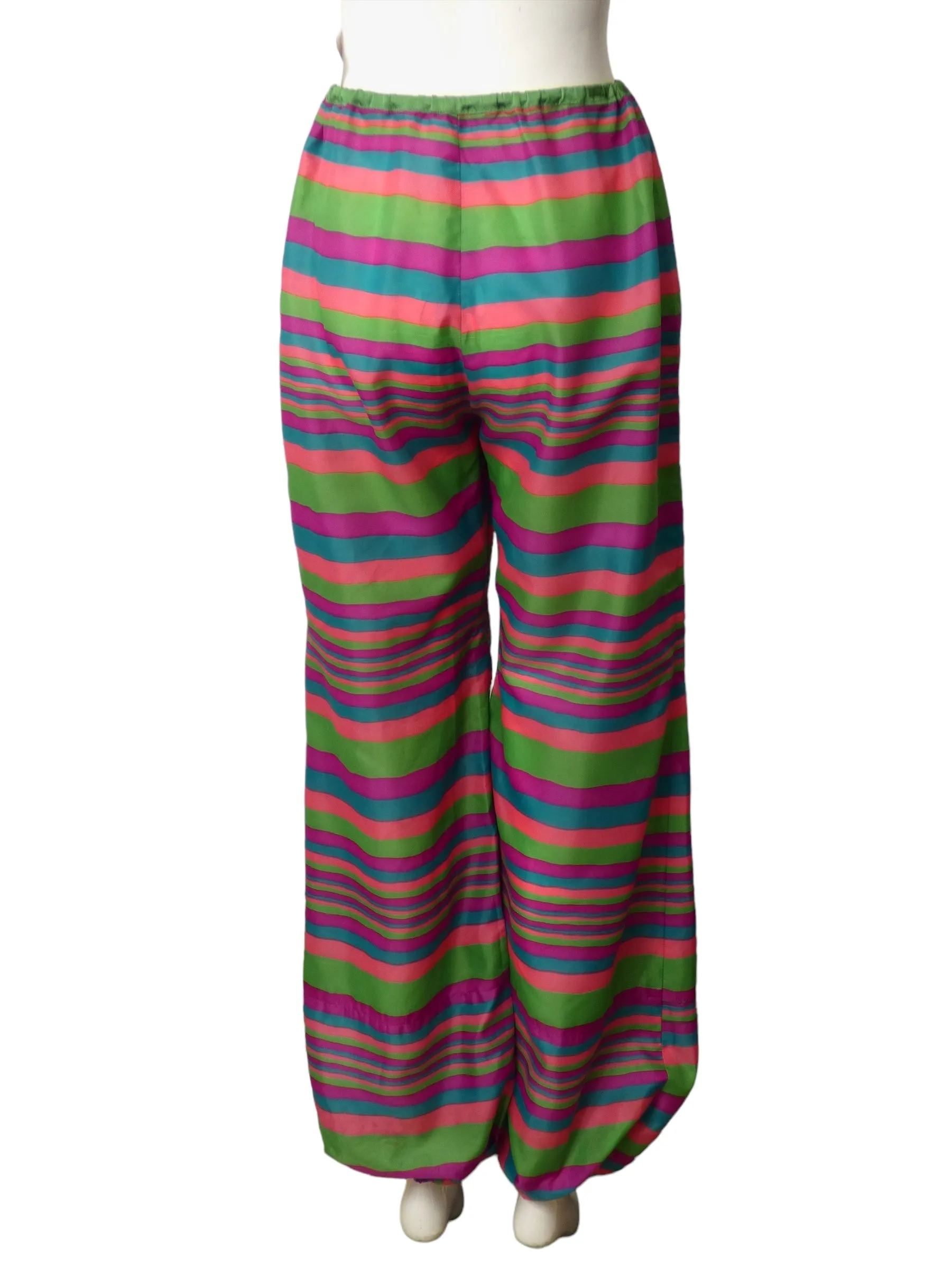 1960s Taffeta Striped Harem Pants, Size 6