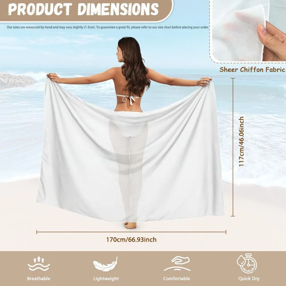 3 Piece Swimsuits for Women High Waist Bikini Set with Swimsuit Cover Up Sarong Beach Cover Ups for Summer