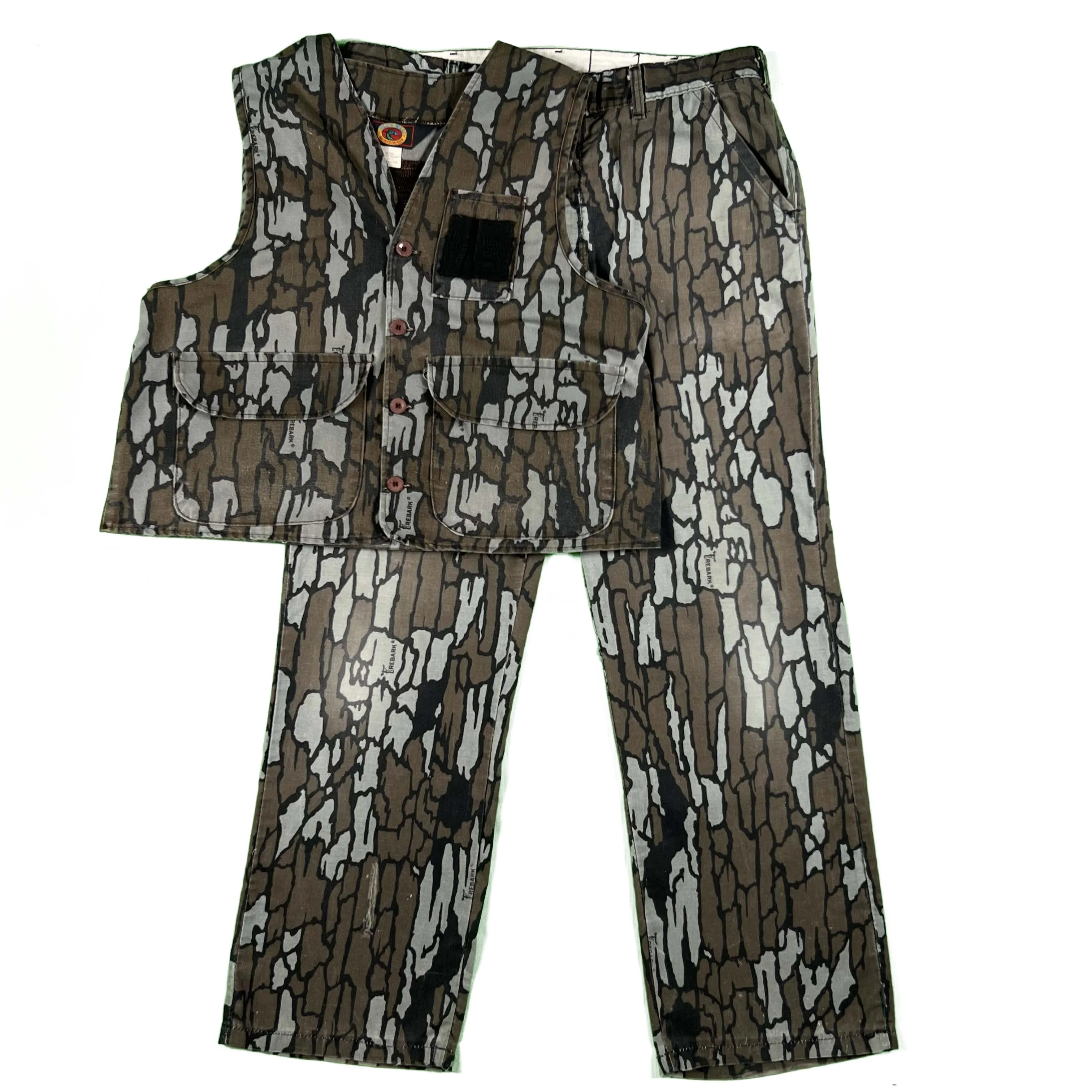 80s Treebark Camo Pant and Vest Combo- 34x30