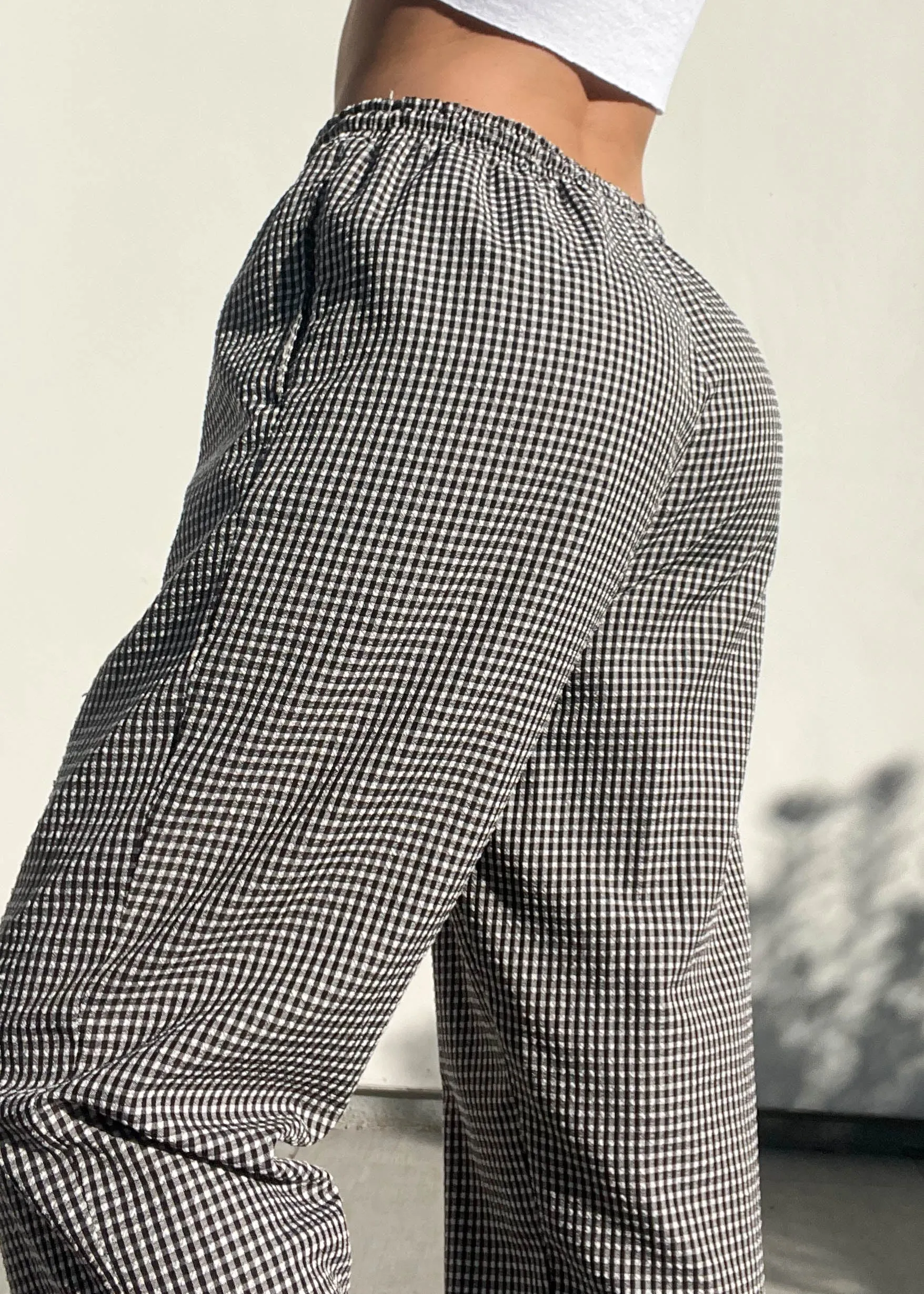90’s Black & White Gingham Pants (M)