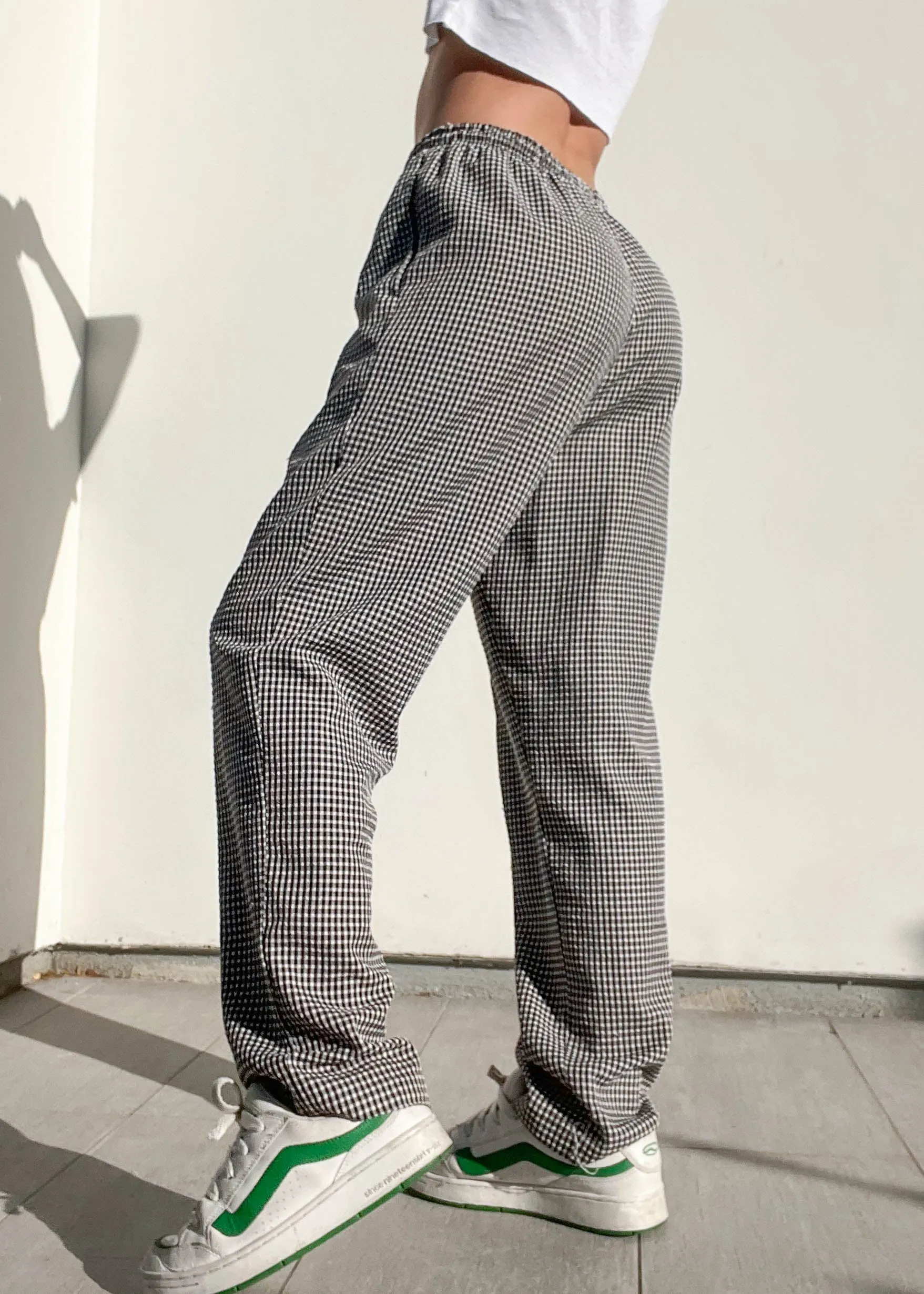 90’s Black & White Gingham Pants (M)