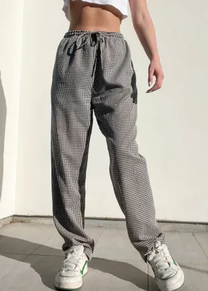 90’s Black & White Gingham Pants (M)