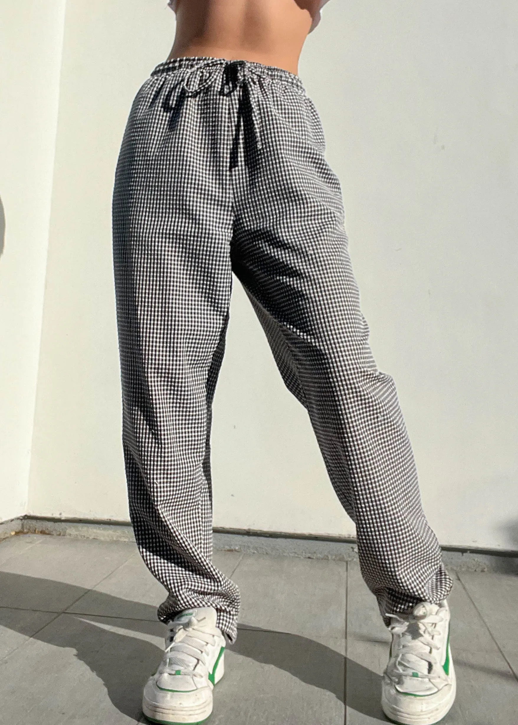 90’s Black & White Gingham Pants (M)