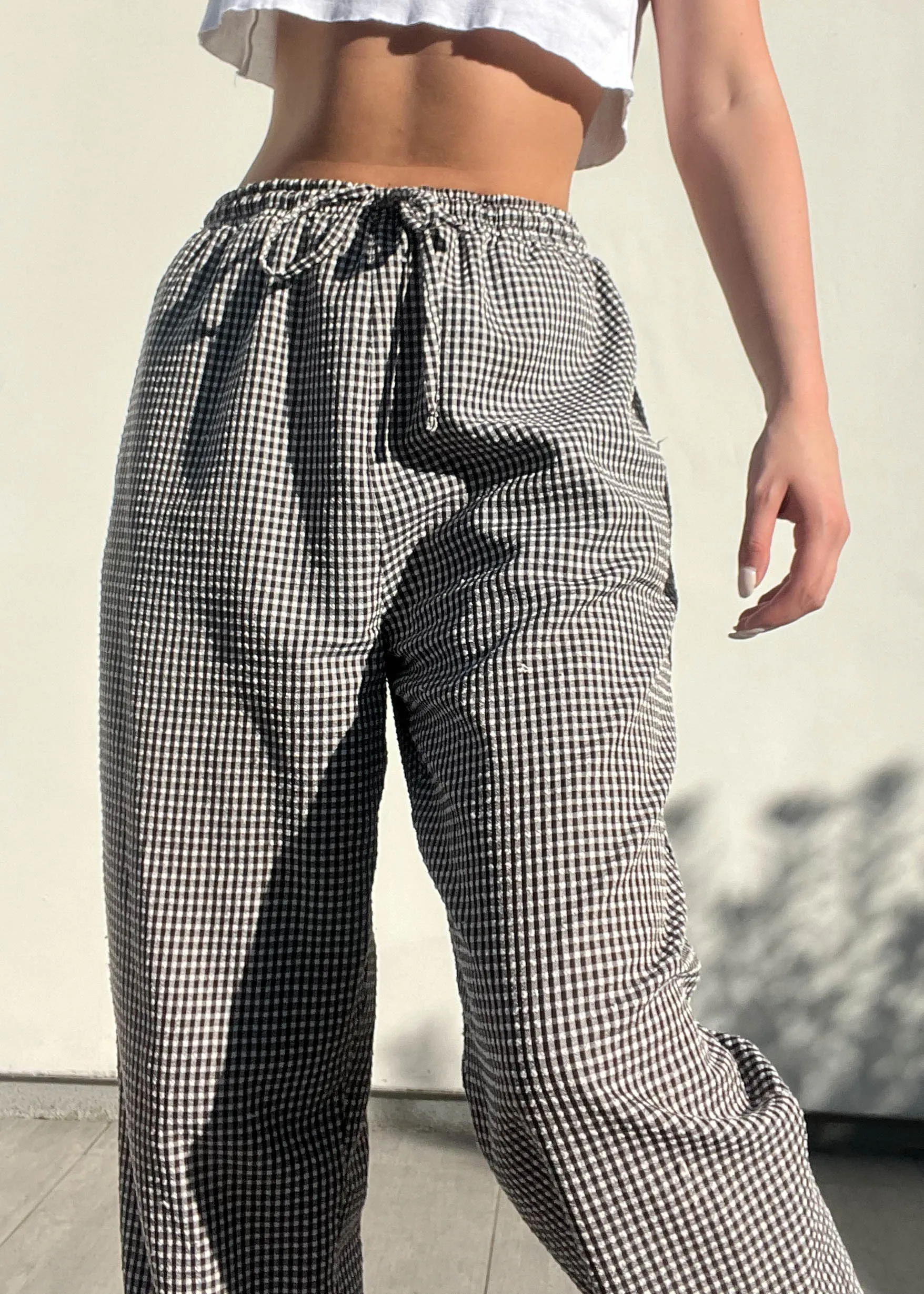 90’s Black & White Gingham Pants (M)
