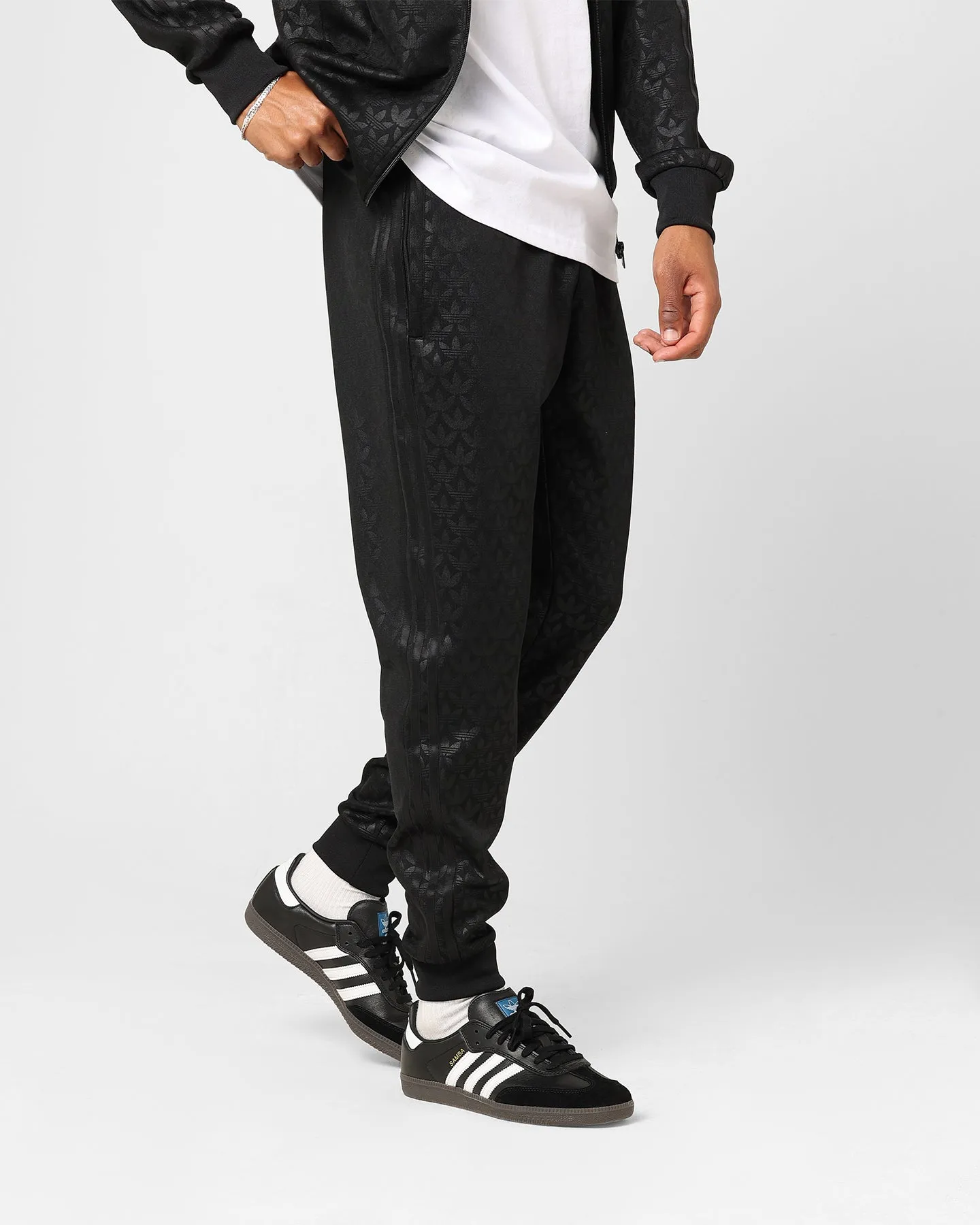 Adidas Adicolour Monogram Straight Track Pant Black