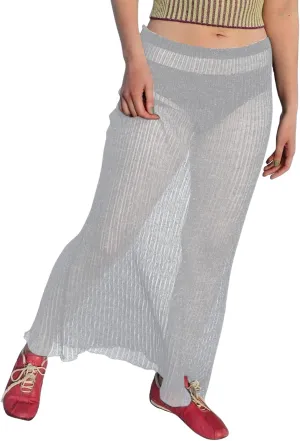 AIBEARTY Women Elastic Waist Mesh Sheer Long Side Slit Maxi Skirts Summer Beach Cover Up