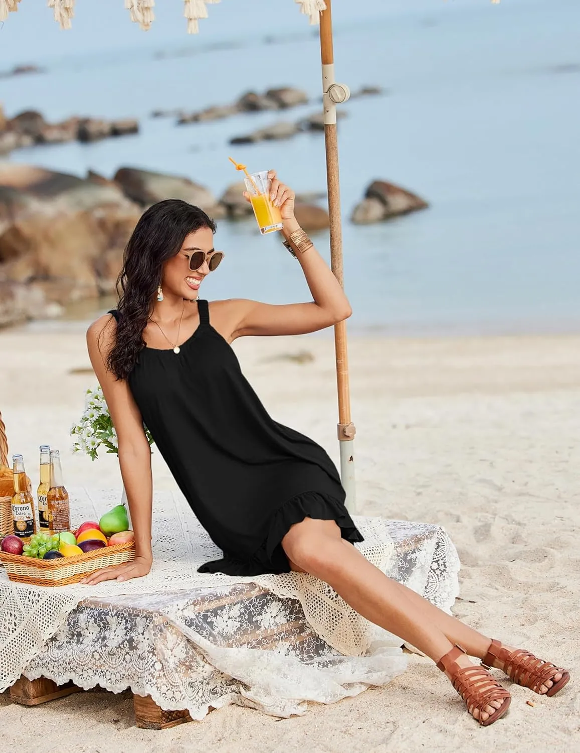 AI'MAGE Swimsuit Cover Ups for Women Tank Beach Dress Summer Sleeveless Bathing Suit Coverups S-XXL