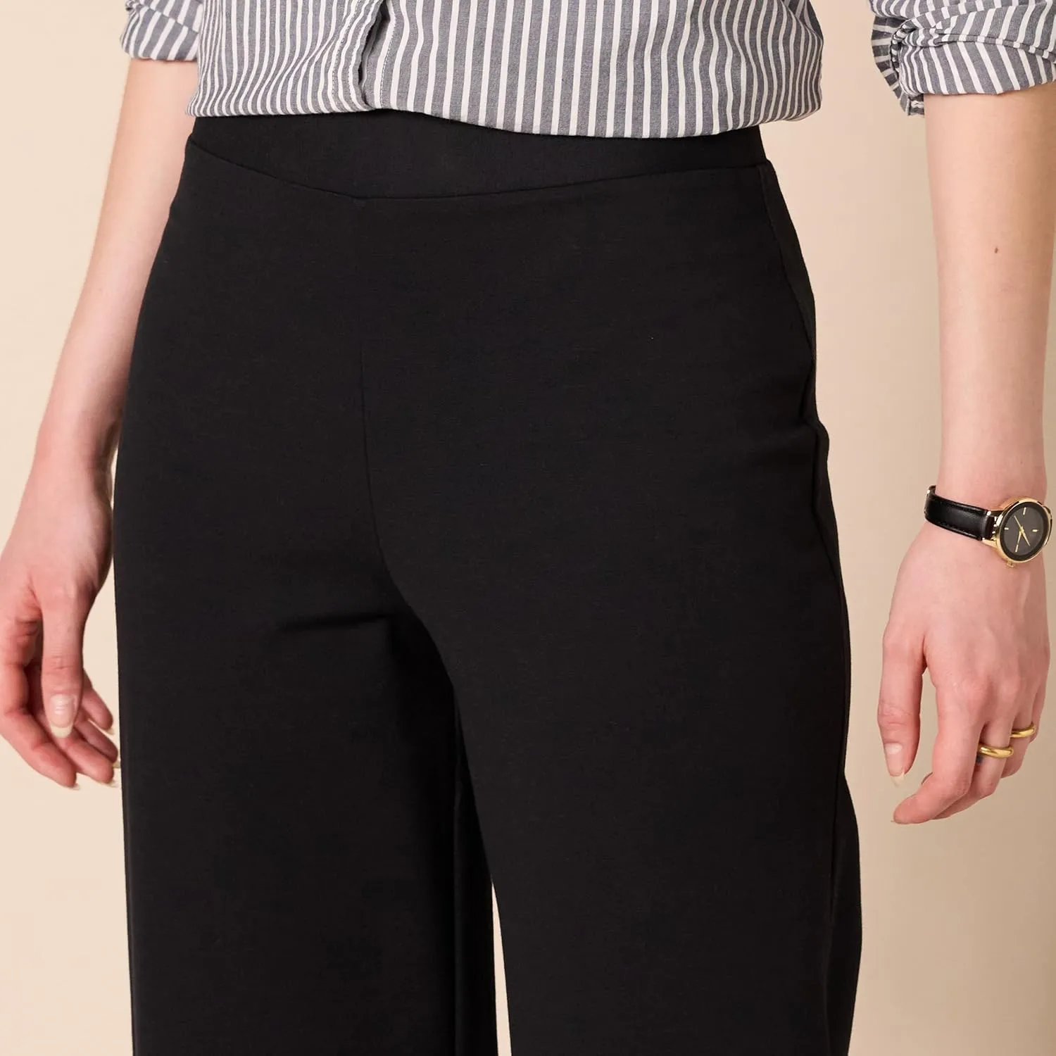 Amazon Essentials Women's Cropped Wide Leg Pull-On Pants