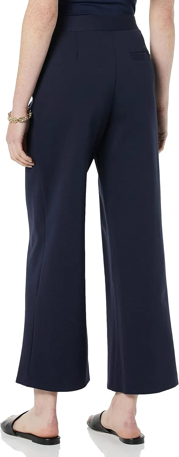 Amazon Essentials Women's Cropped Wide Leg Pull-On Pants
