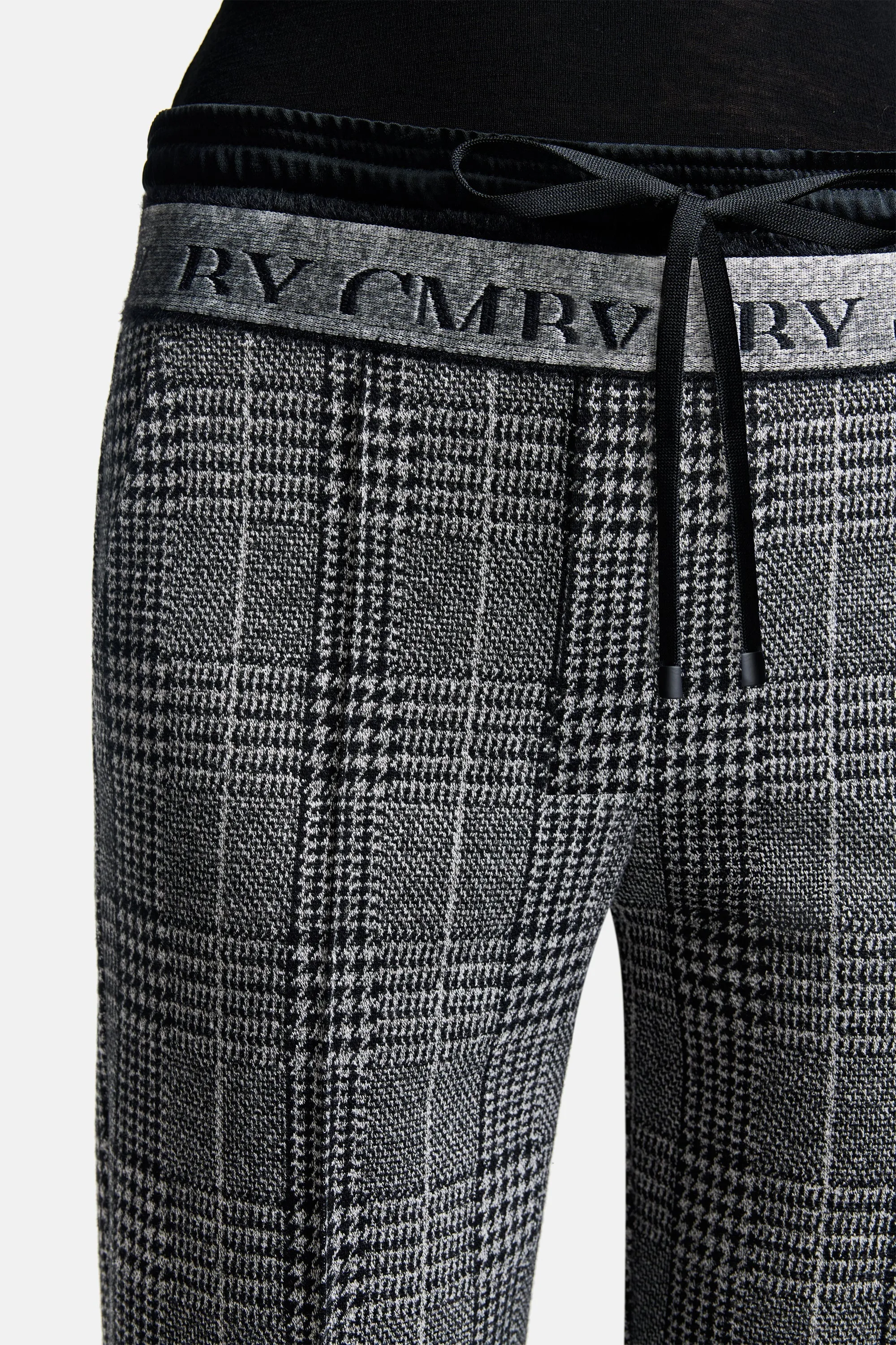 Ava Double Jog Pants - Grey Black Glencheck
