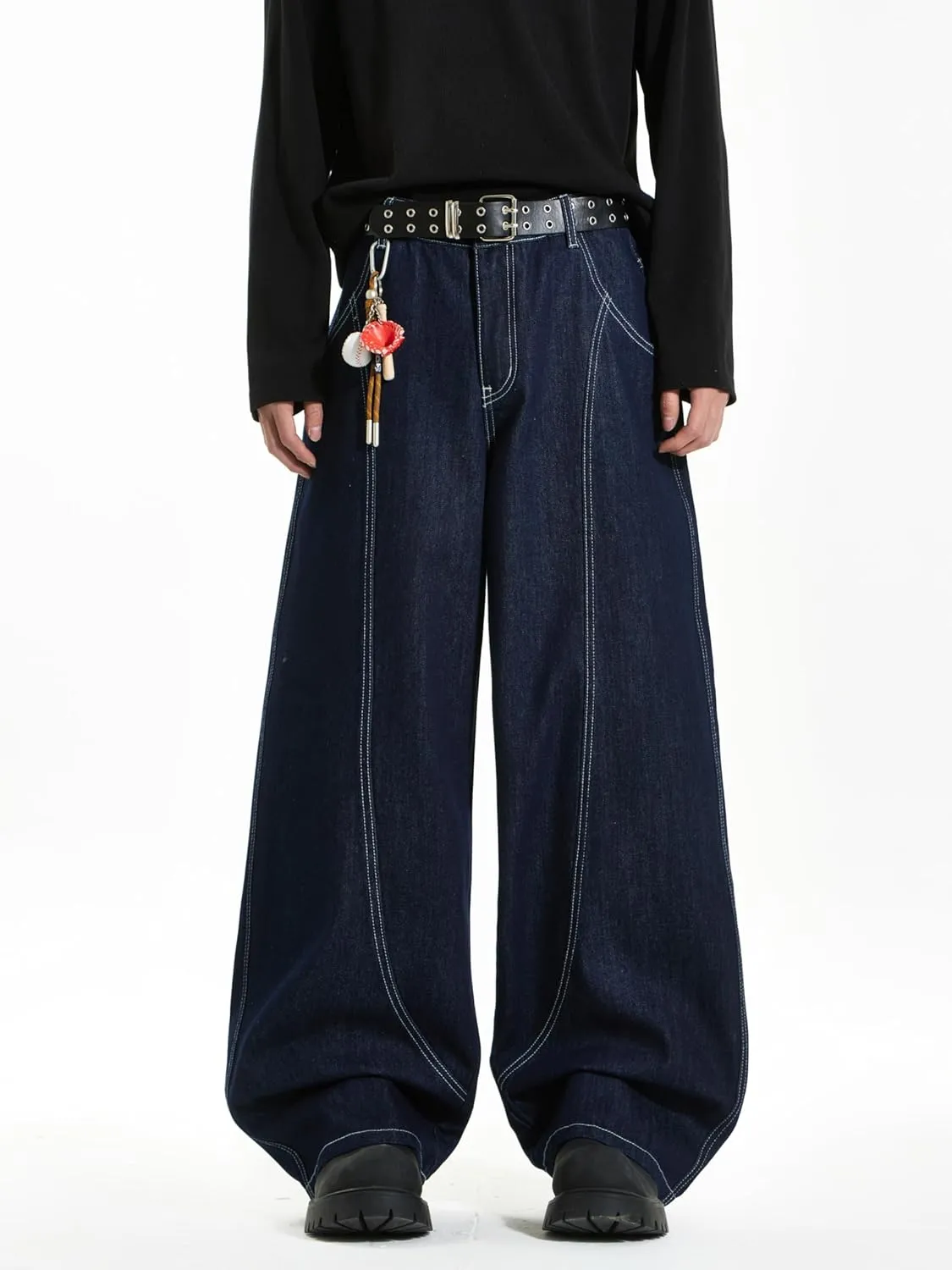 Baggy Barrel Jeans for Woman Men Wide Leg Loose Fit Jeans Y2K Hip Hop Streetwear Denim Pants
