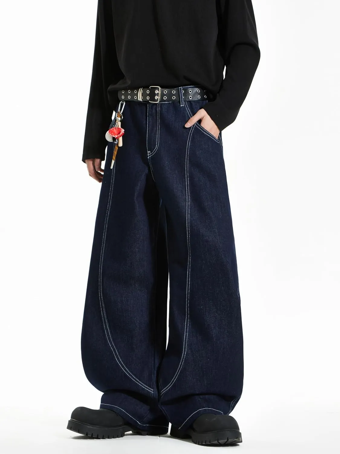 Baggy Barrel Jeans for Woman Men Wide Leg Loose Fit Jeans Y2K Hip Hop Streetwear Denim Pants