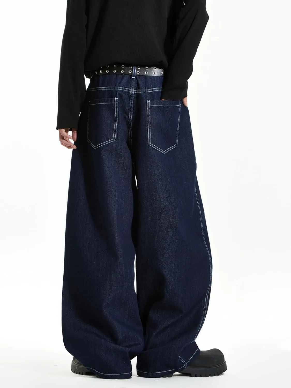Baggy Barrel Jeans for Woman Men Wide Leg Loose Fit Jeans Y2K Hip Hop Streetwear Denim Pants