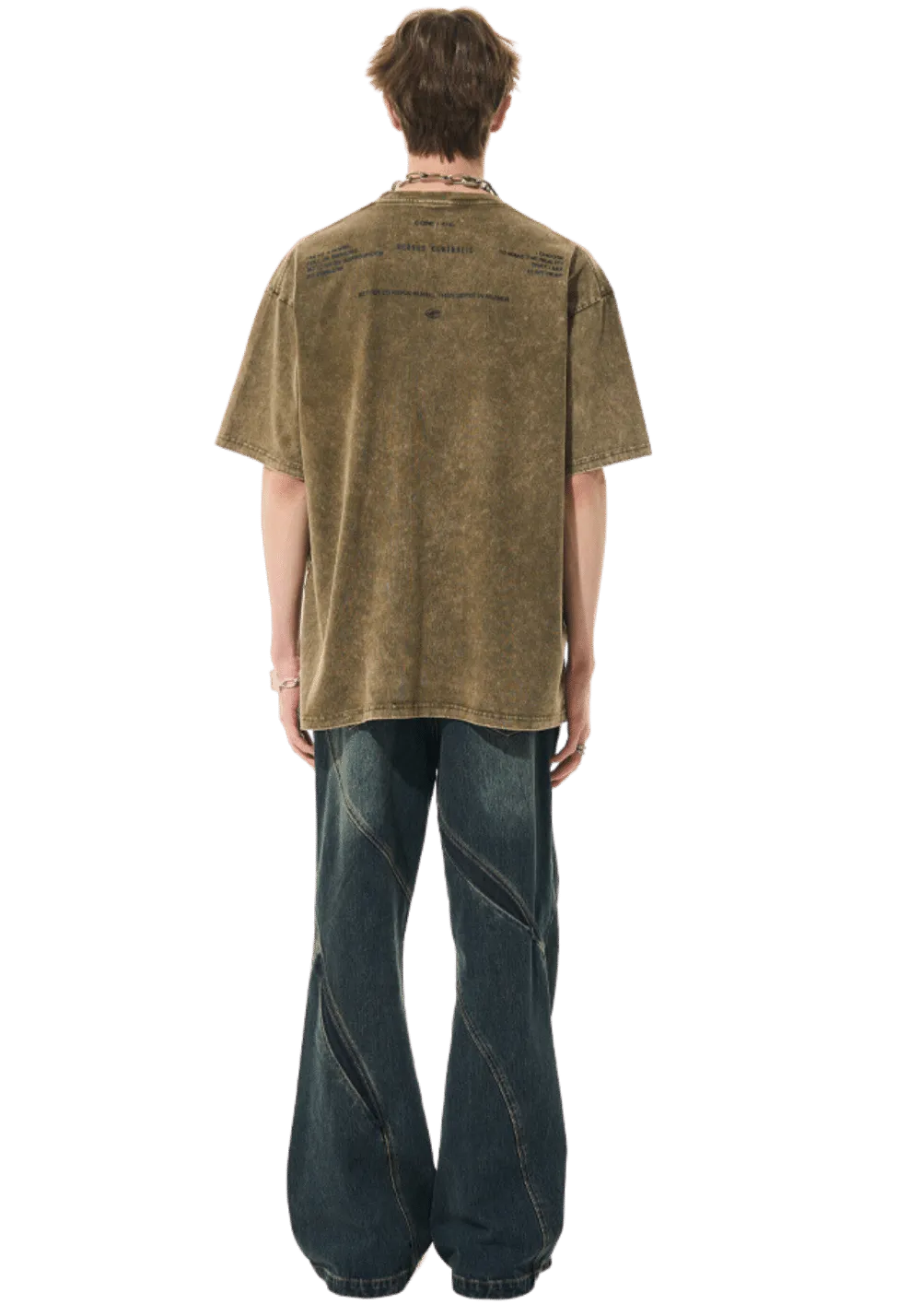 Barcode Distressed Print T-shirt