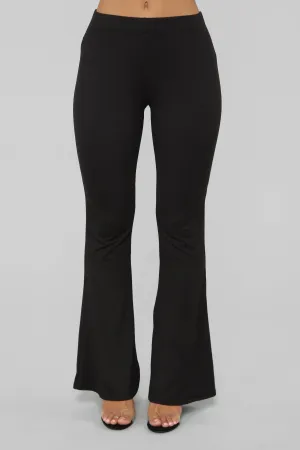 Basic Bell Bottom Pants - Black