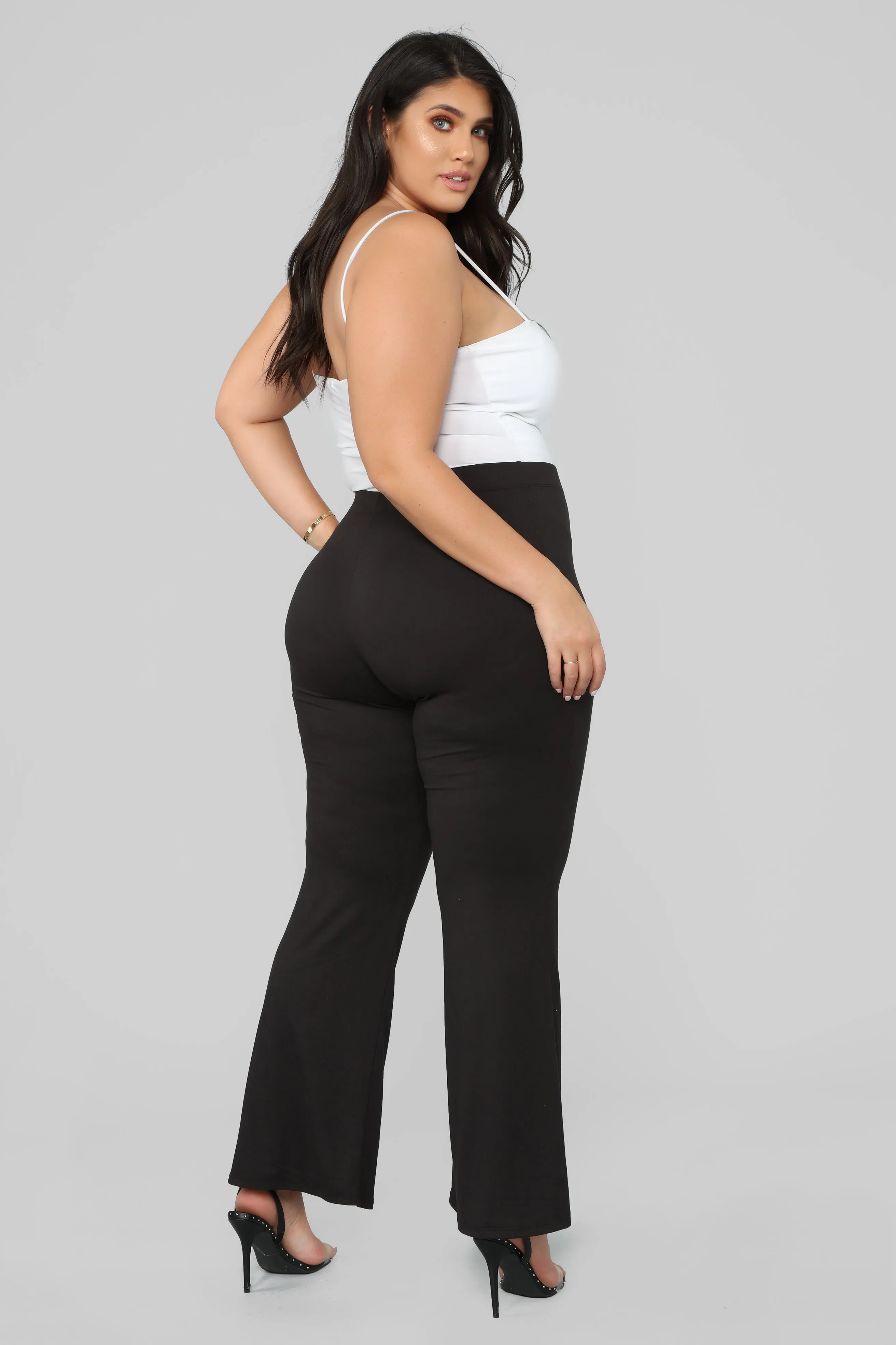Basic Bell Bottom Pants - Black