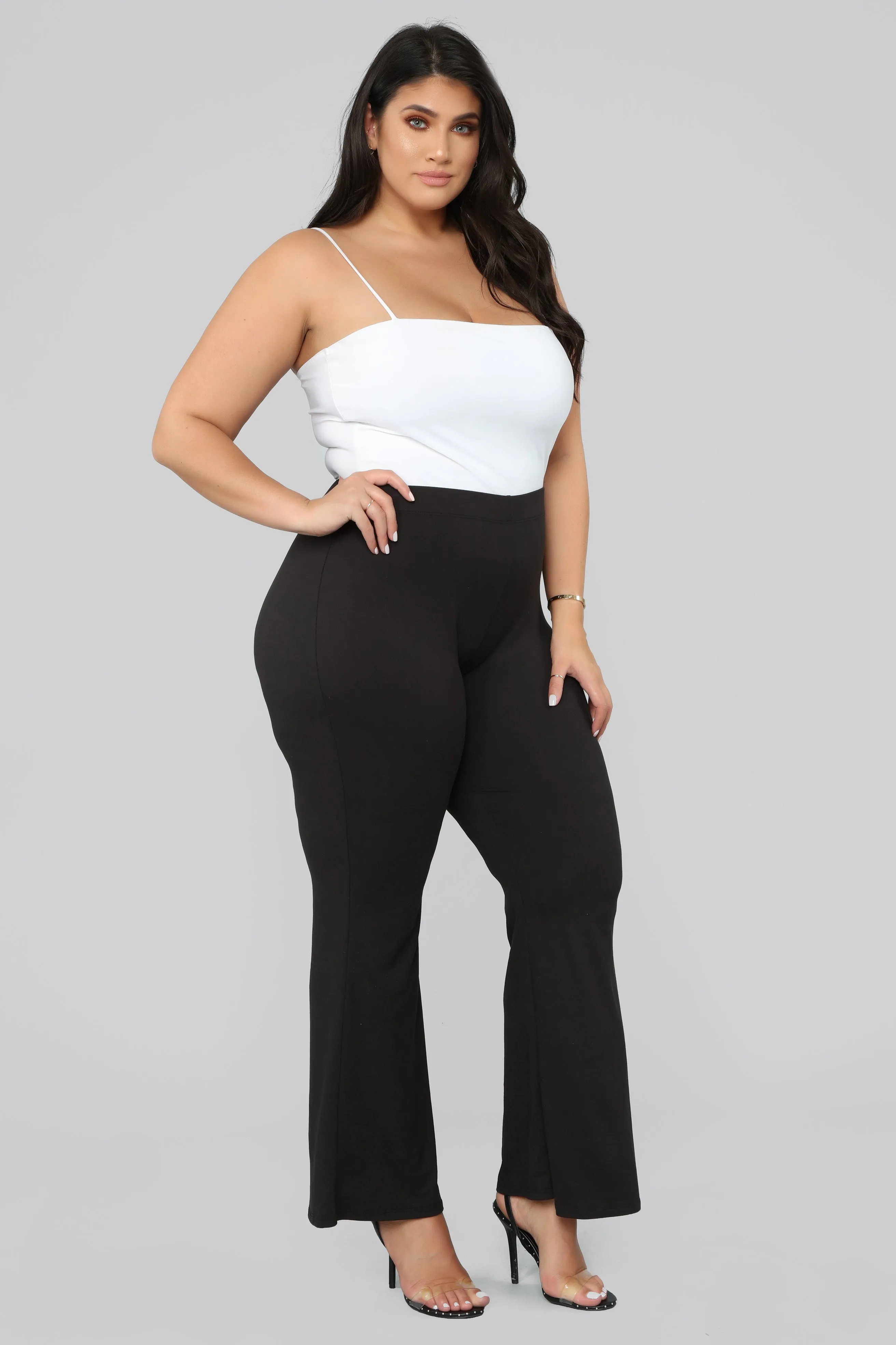 Basic Bell Bottom Pants - Black