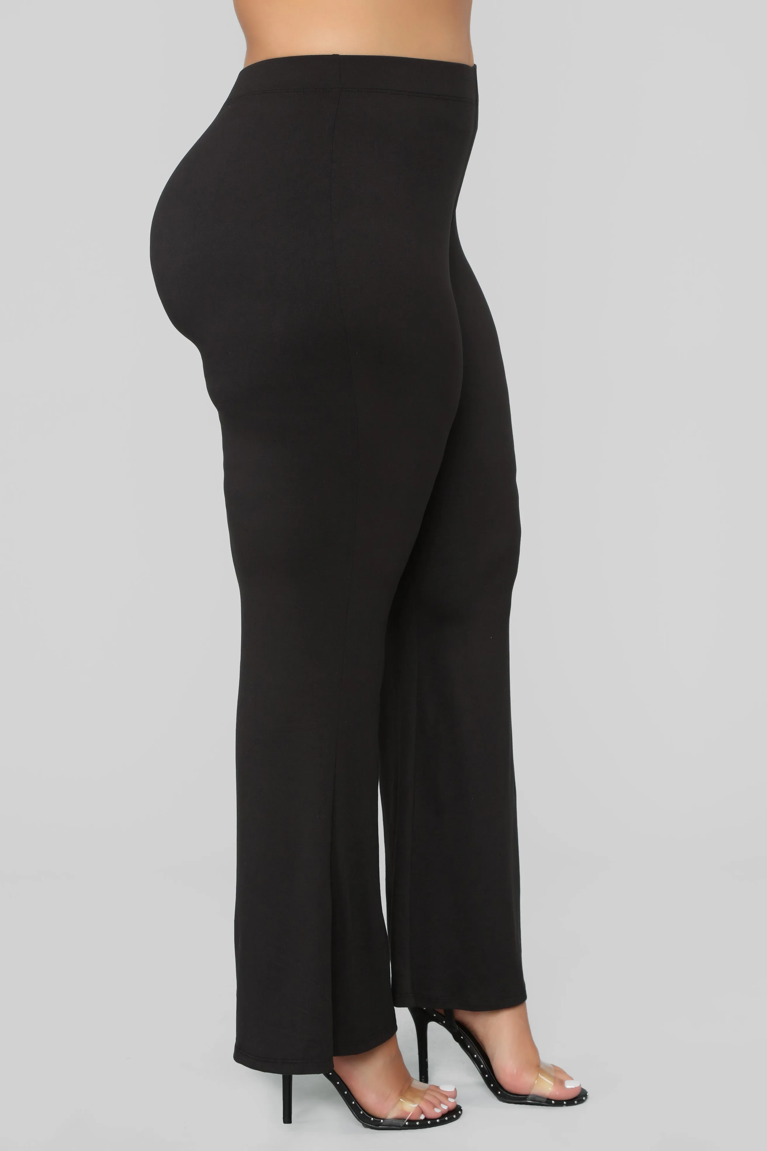 Basic Bell Bottom Pants - Black