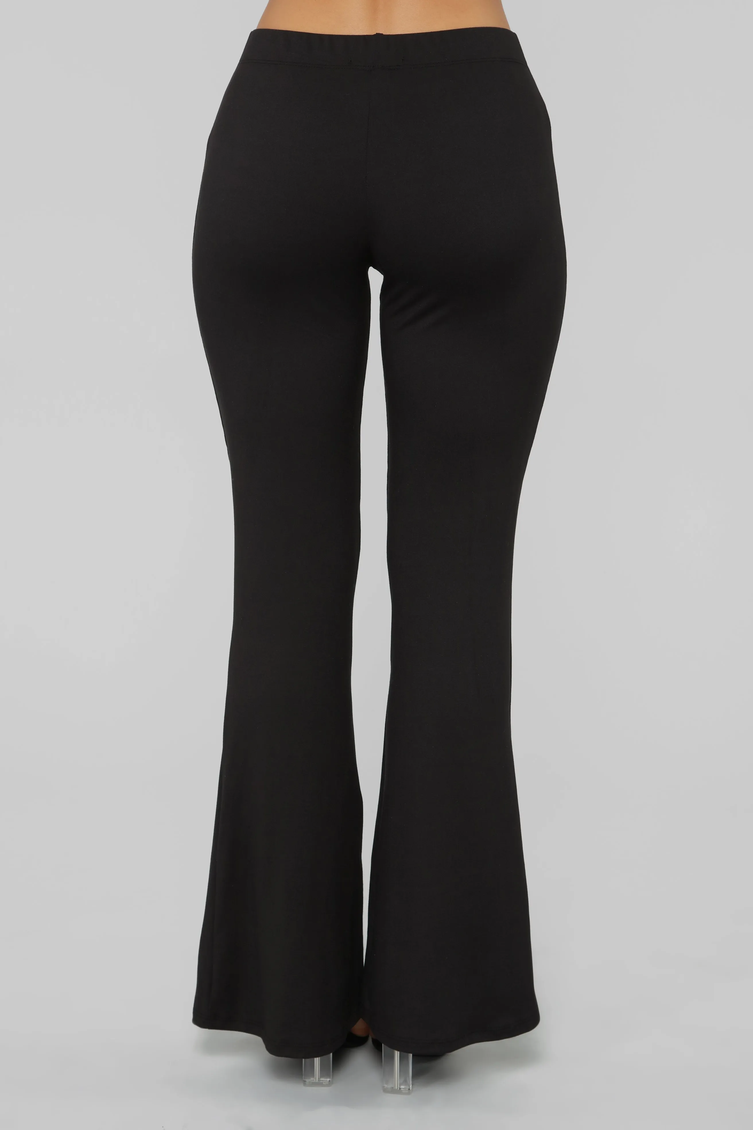 Basic Bell Bottom Pants - Black