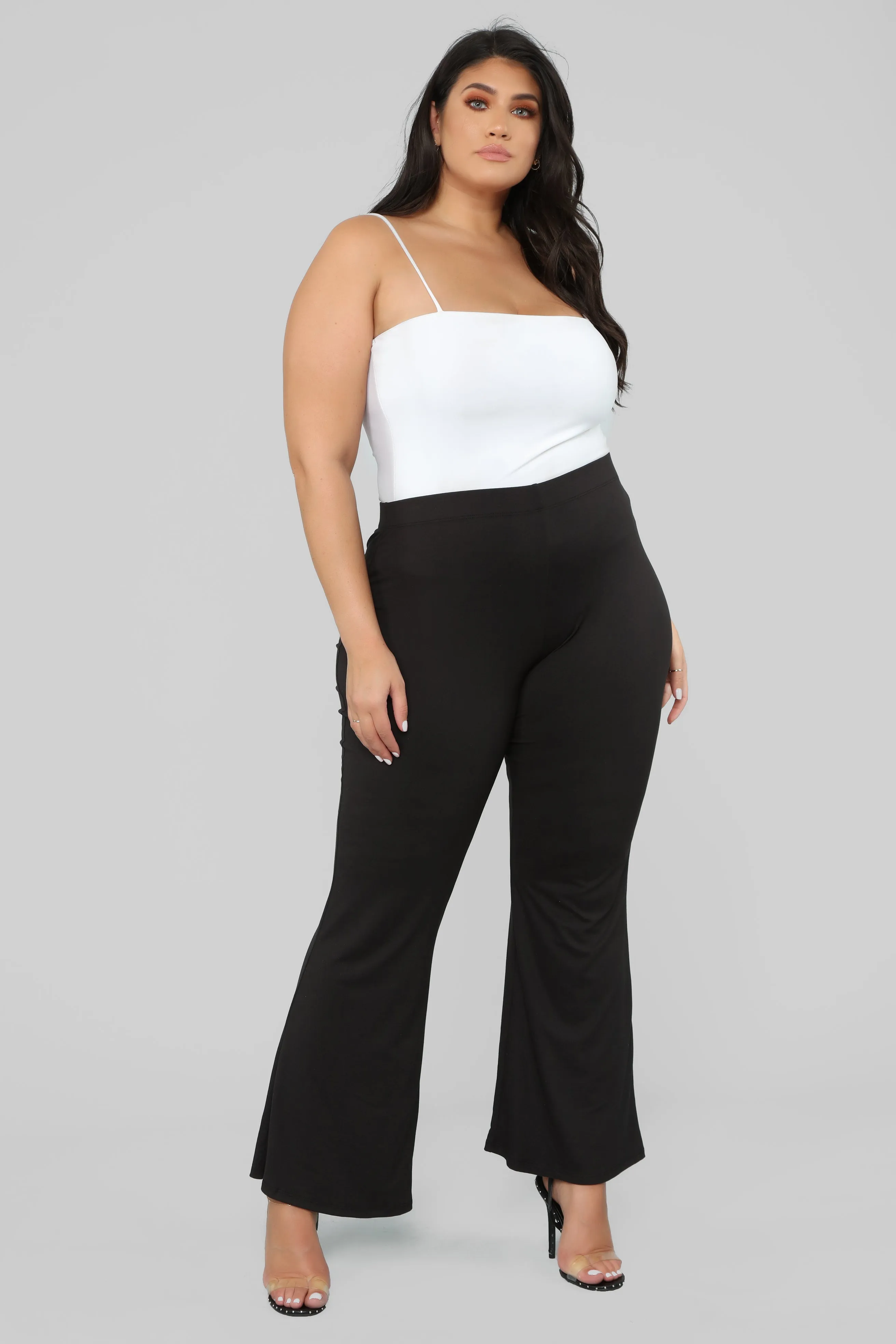 Basic Bell Bottom Pants - Black