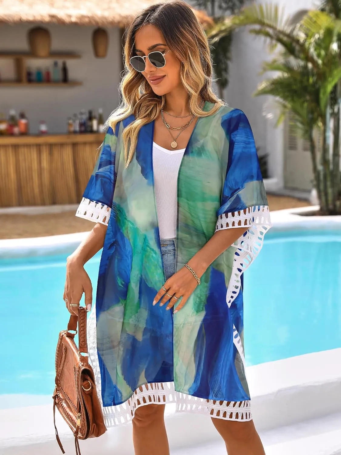 BB&KK Kimonos for Women Swimsuit Coverups Long Beach Cover Up Floral Swimwear Summer Cardigan Boho Resort Wear 2025