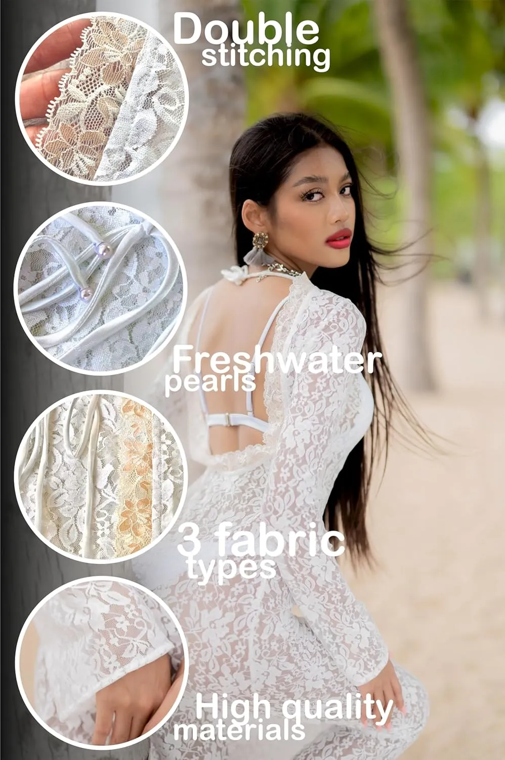 Beach Dress Swimsuit Sexy Lace Dress Casual Beach Sundress Summer Bathing Suit Cover up Women Vacation Dresses Bikini