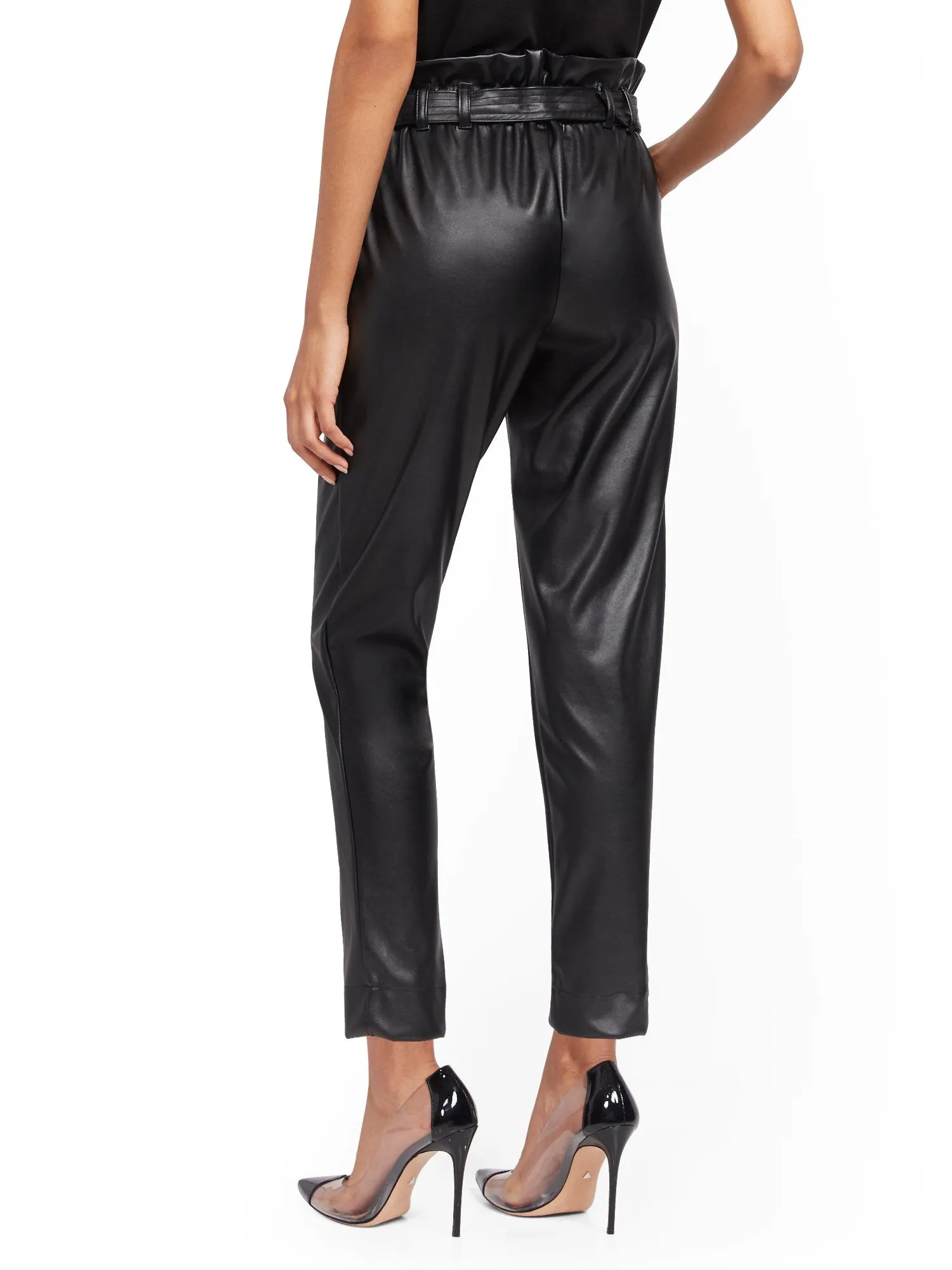 Black Faux-Leather Pant