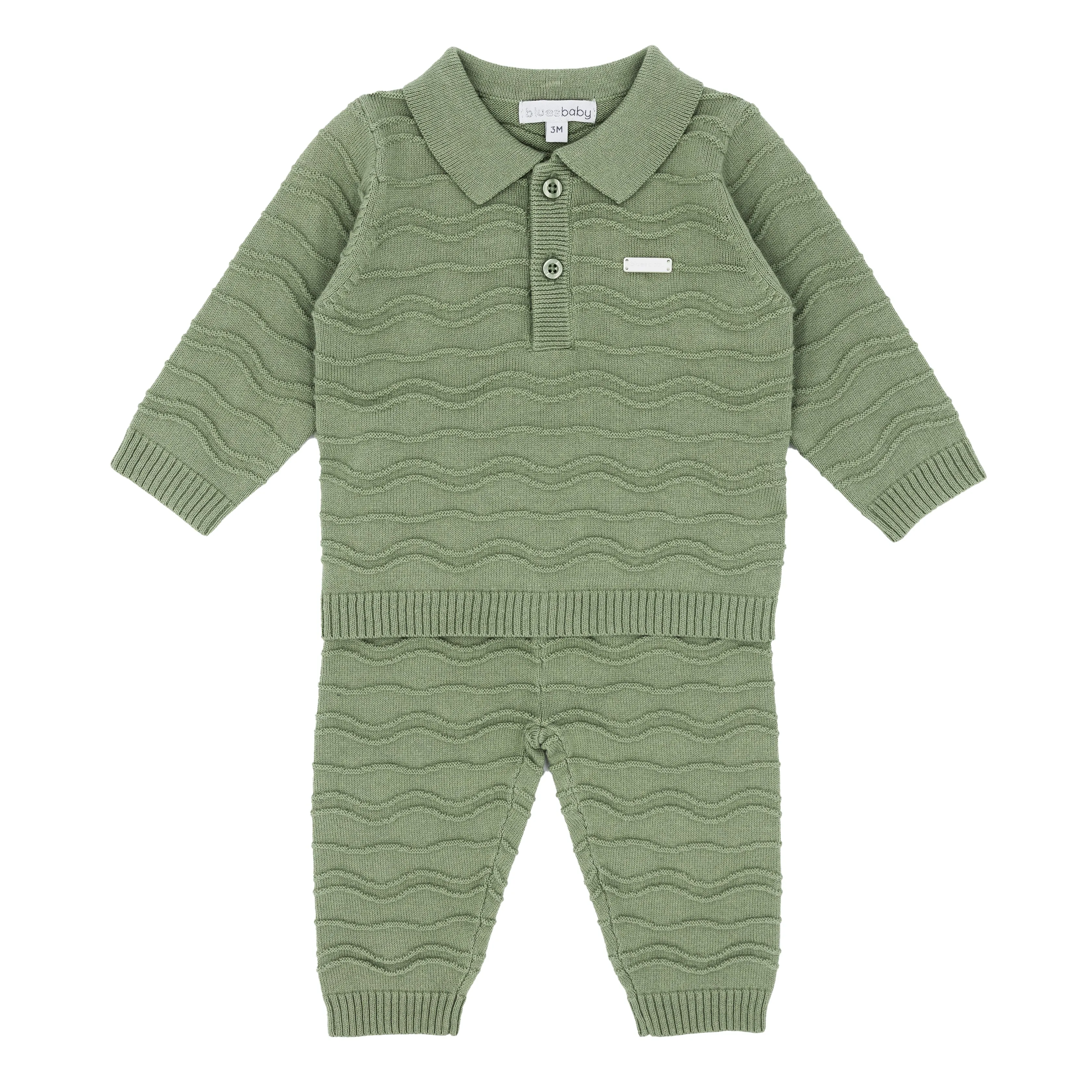 Blues Baby Boys Sage Vila Real Collection Knitted Two Pants Set *Preorder