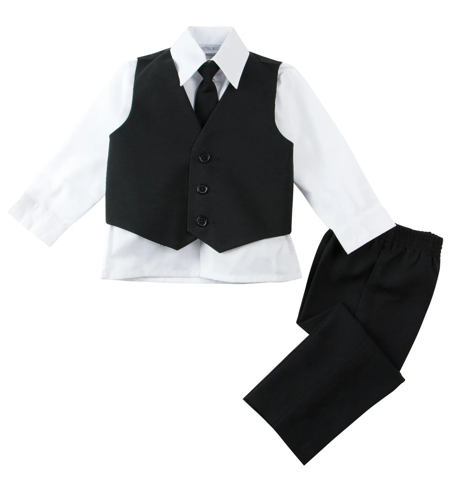 Boys' Black Modern Fit Suit Set