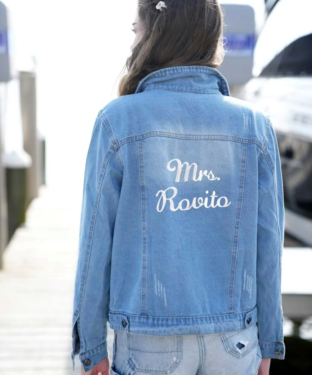 Bride Jean Jacket, Bride Jean Jacket for Wedding, Wedding Jean Jackets for Bride, Future Mrs Jacket