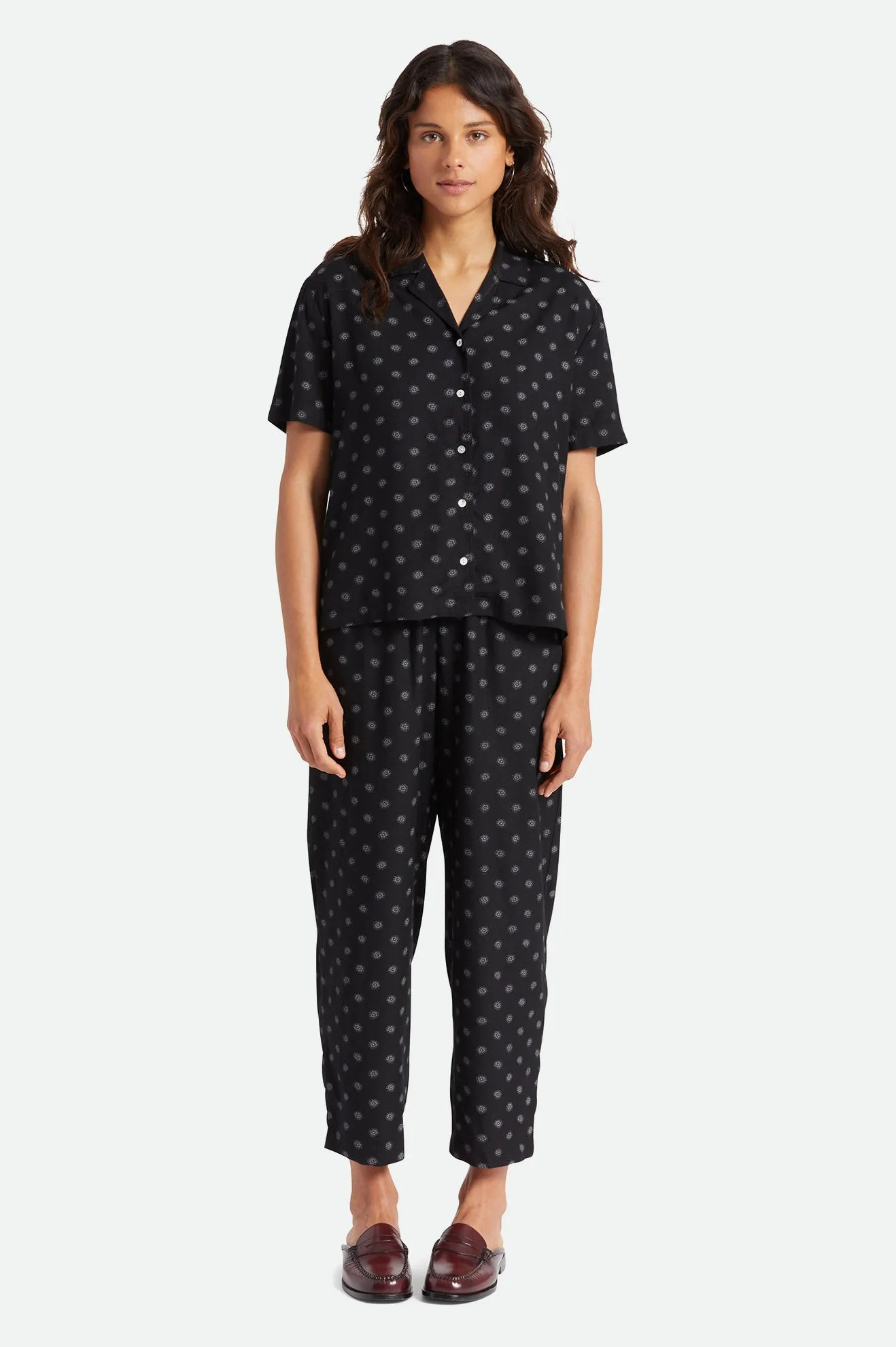 Bunker Daisy Dot S/S Woven - Black