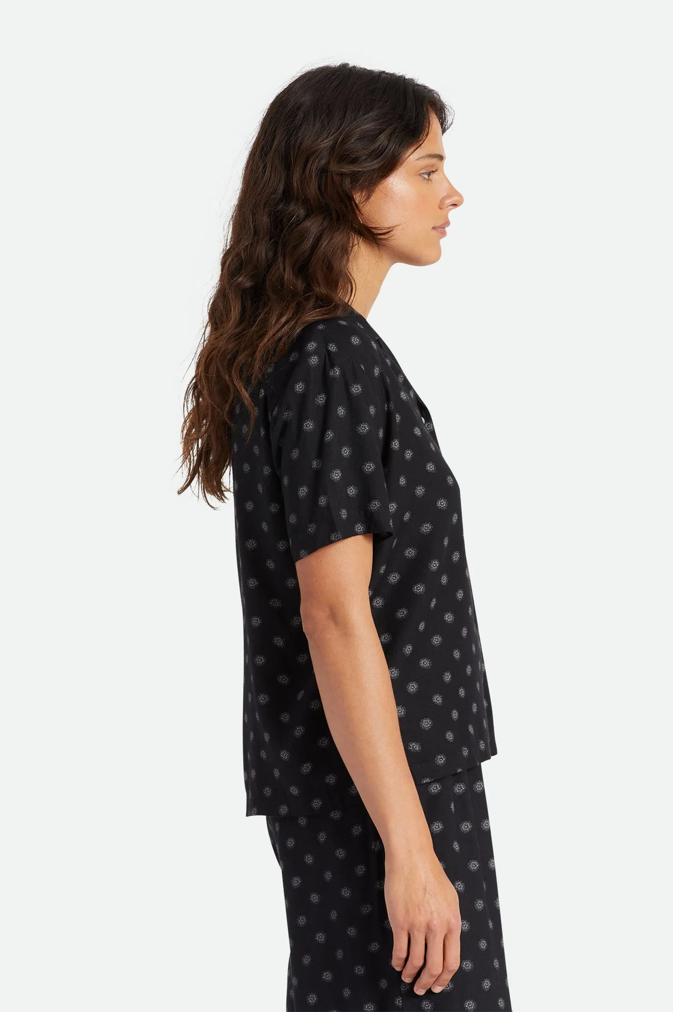 Bunker Daisy Dot S/S Woven - Black