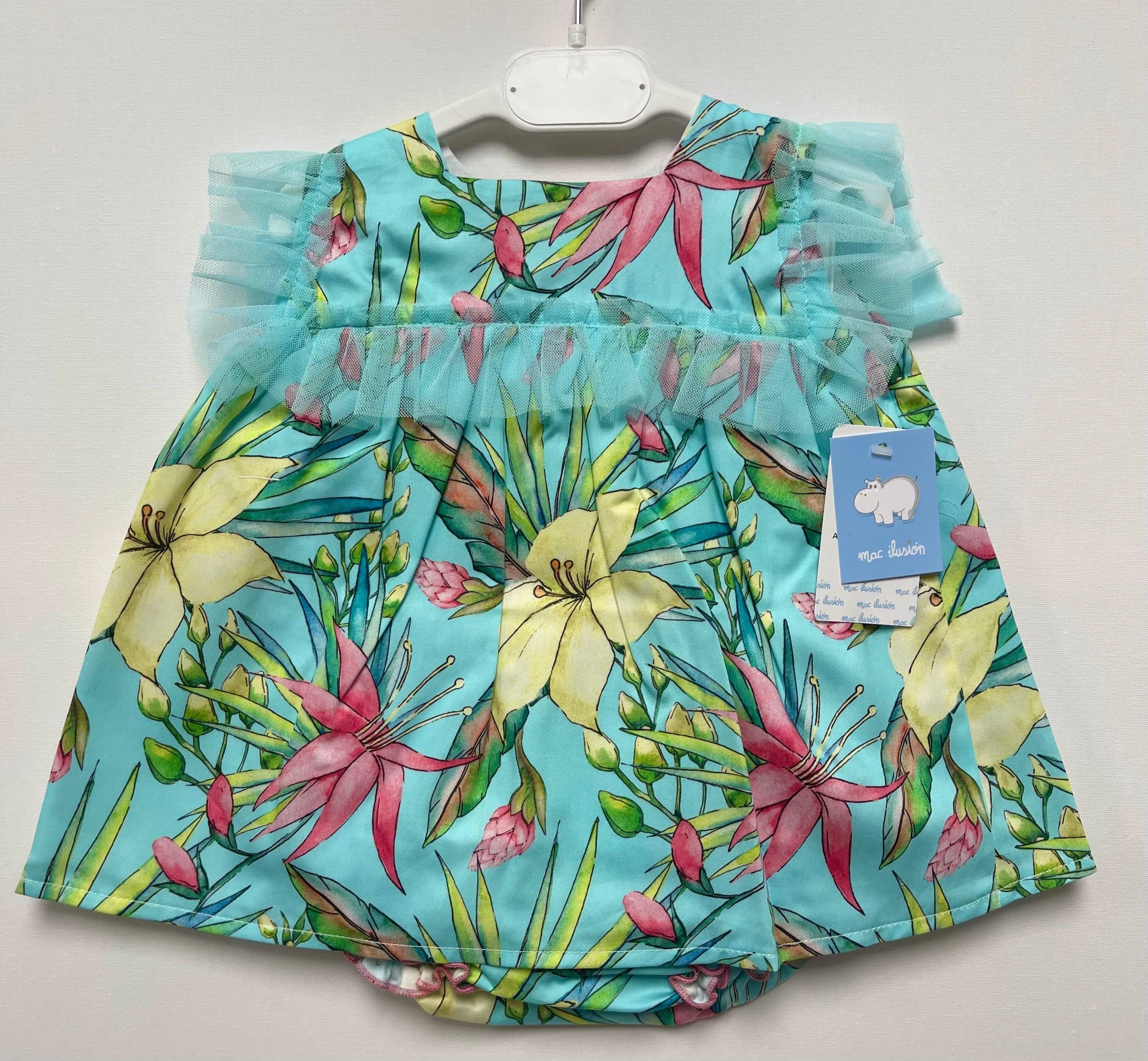 CLEARANCE DEAL - Mac Ilusion - Baby Girl's Turquoise Amazonia Print Top & Jam Pants Age 12m