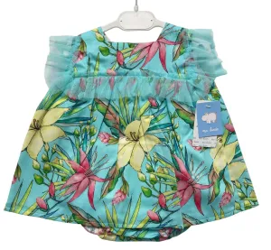 CLEARANCE DEAL - Mac Ilusion - Baby Girl's Turquoise Amazonia Print Top & Jam Pants Age 12m