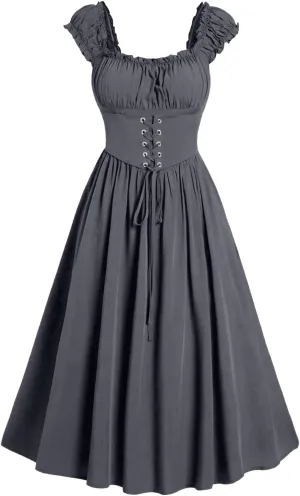 Corset Dress for Women Sleeveless Cottagecore Dress Retro Vintage Medieval Renaissance Dress Lace Up Midi Dresses