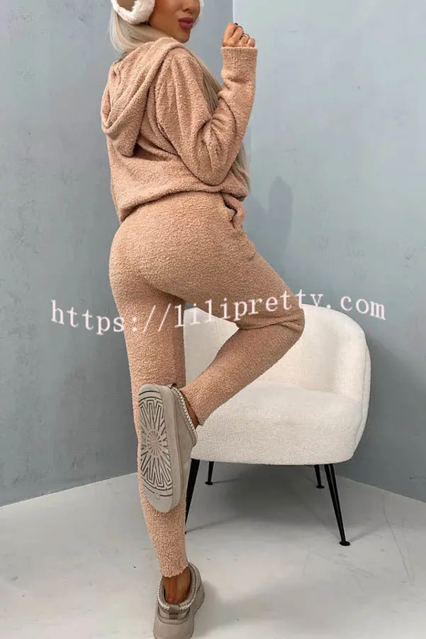 Cozy Time Plush Elastic Waist Pocketed Lounge Jogger