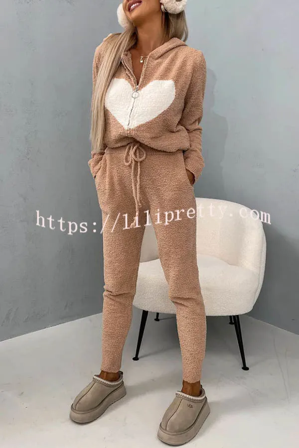 Cozy Time Plush Elastic Waist Pocketed Lounge Jogger