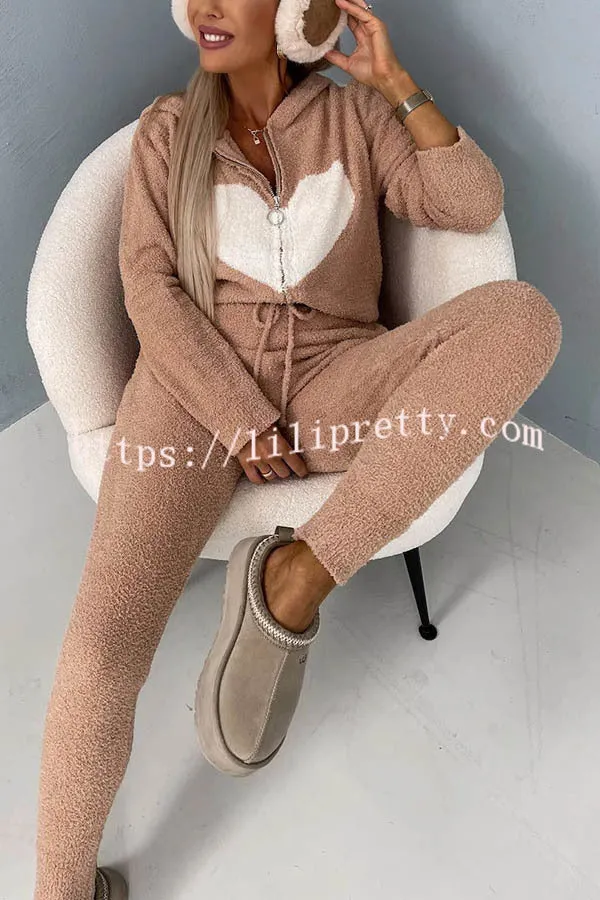 Cozy Time Plush Elastic Waist Pocketed Lounge Jogger
