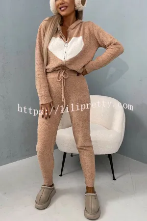 Cozy Time Plush Elastic Waist Pocketed Lounge Jogger