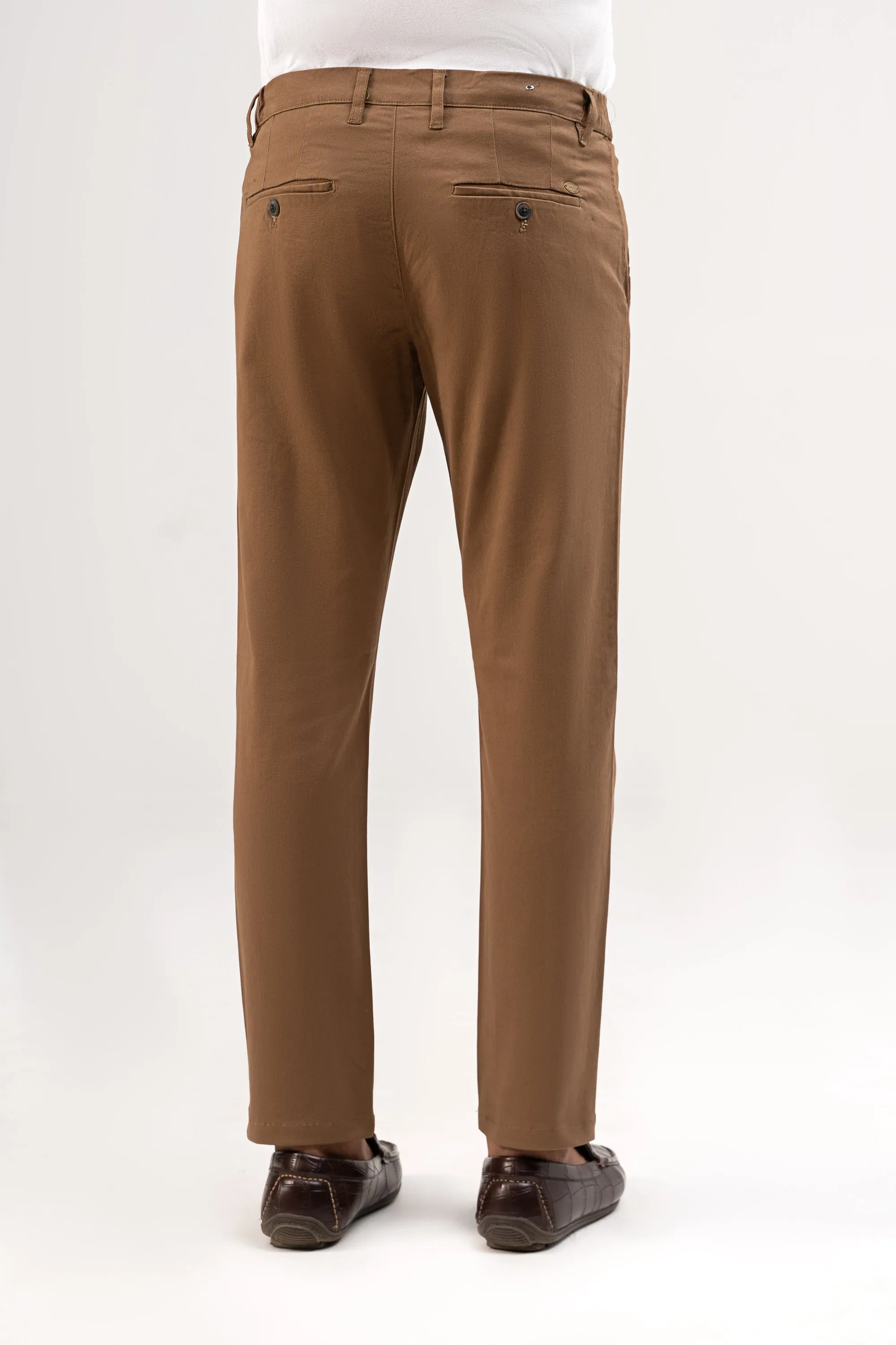 CROSS POCKET ELASTIC WAIST PANT DARK BROWN