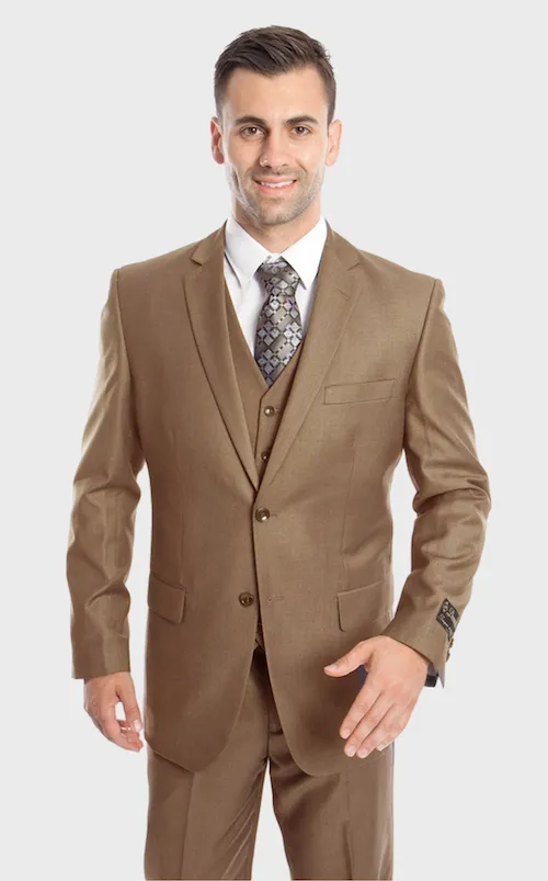 Dark Taupe Modern Fit 3-Piece Suit
