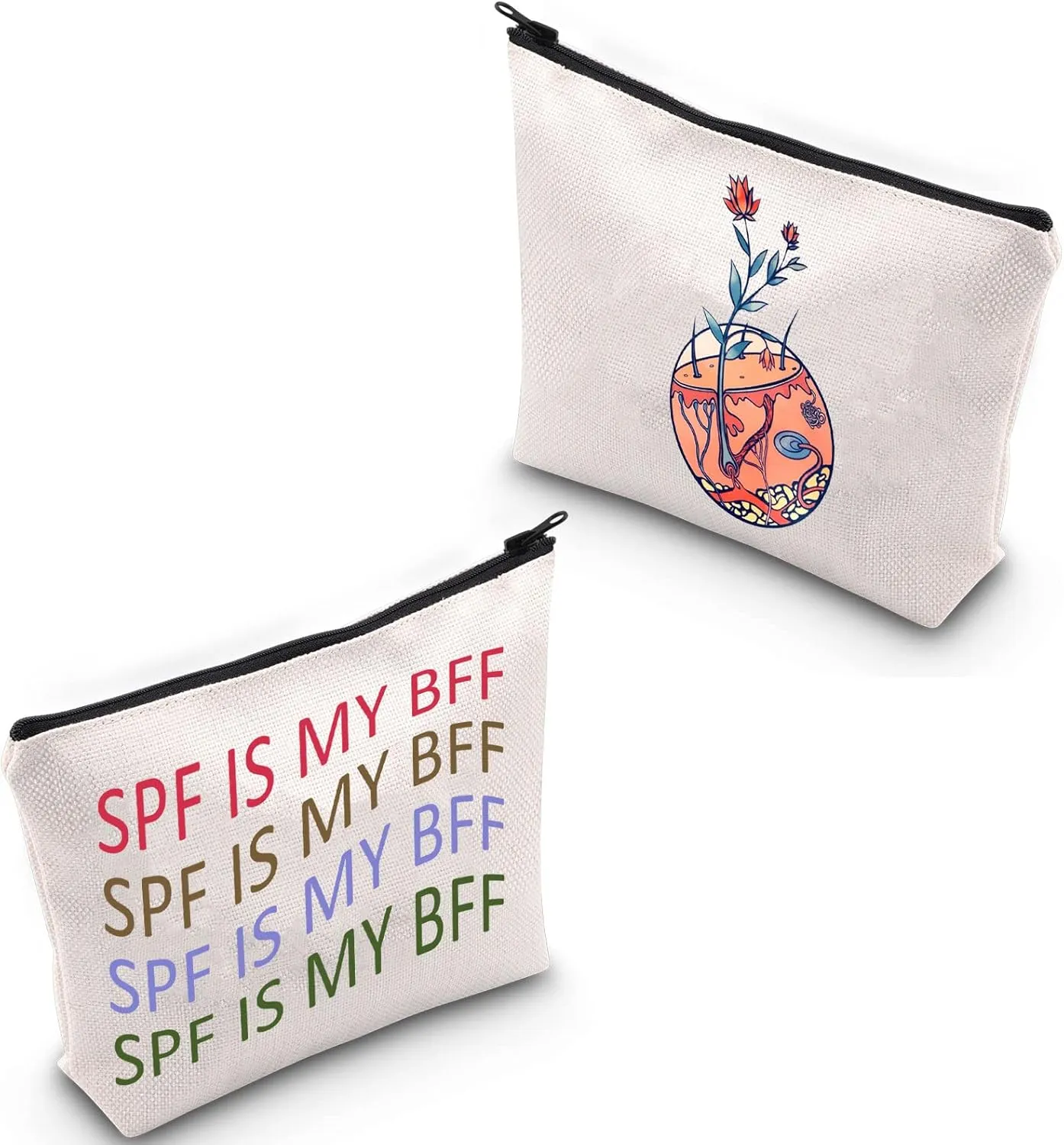 Dermatologist Cosmetic Bag Dermatology Student Graduation Gift SPF Is My BFF Makeup Zipper Pouch for Skin Doctor Dermatology Nurse (SPF)