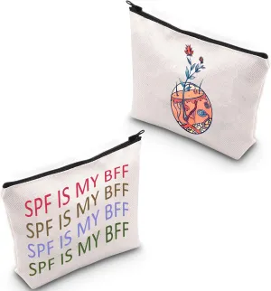 Dermatologist Cosmetic Bag Dermatology Student Graduation Gift SPF Is My BFF Makeup Zipper Pouch for Skin Doctor Dermatology Nurse (SPF)