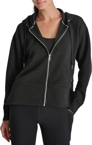 DKNY womens Full Zip Tech Hoodie Jacket