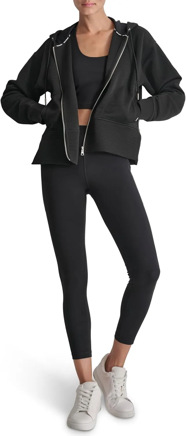 DKNY womens Full Zip Tech Hoodie Jacket